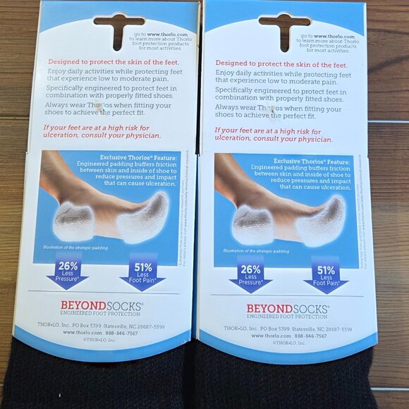Thorlo 2 Pack Men's Moderate Cushion Health Padds Diabetic Crew Socks - Picture 4 of 4